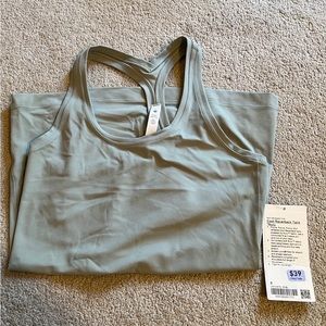 Lululemon cool racerback in silver blue, size 8. This is the full length version
